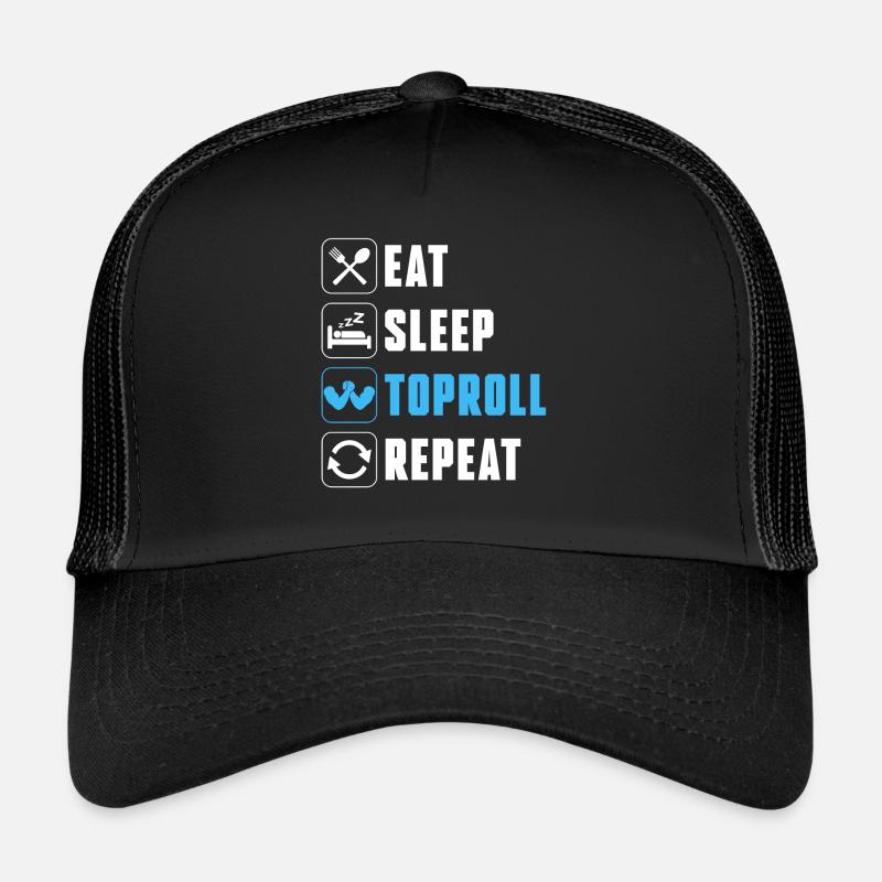 Eat Sleep Toproll Repeat Armwrestler Funny Arm Trucker Cap