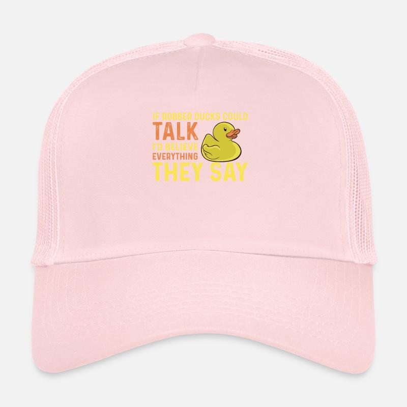 Funny rubber duckling saying Trucker Cap