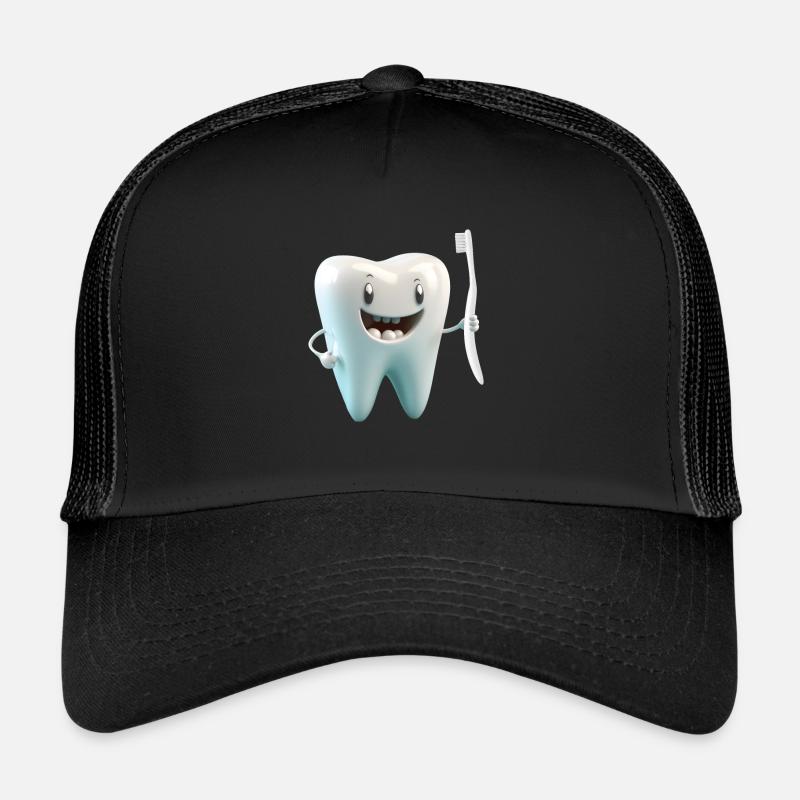 Happy Smiling Molar Backenzahn mit Zahnbürste Trucker Cap