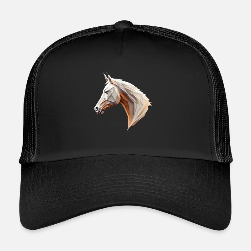 Polygone Pferdekopf Pferd tête de cheval bas poly Casquette trucker 