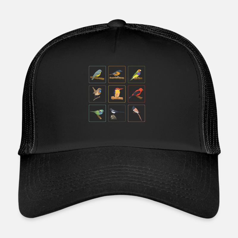 Collection d’oiseaux mignons Observation des oiseaux - Casquette trucker  - noir/noir