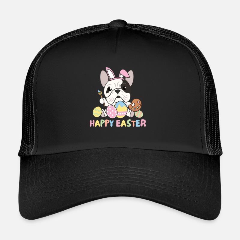 joyeuses Pâques doux bouledogue de Pâques avec œufs de Pâques Casquette trucker 