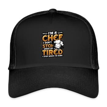 Je suis un chef que je n’arrête pas - Casquette trucker  - noir/noir - Devant