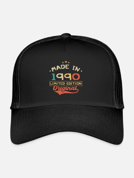 Made in 1990 | Limited Edition 1990 | Original - Casquette trucker  - noir/noir - Devant
