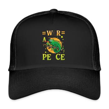 Peace Cameleon, peace movement - Trucker Cap - black/black - Front