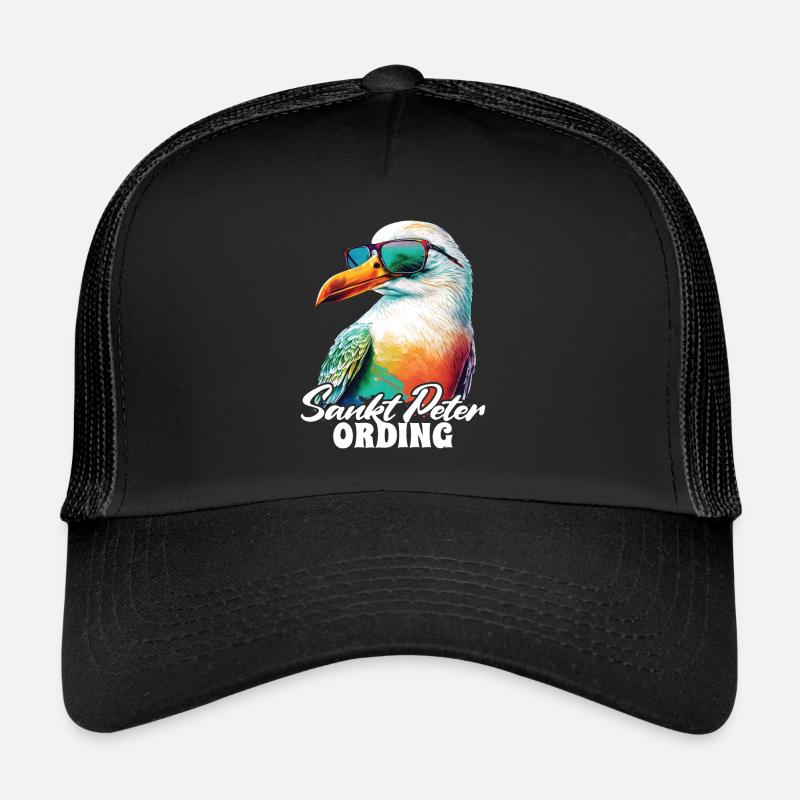 St. Peter Ording Holiday Seagull avec lunettes de soleil Casquette trucker 