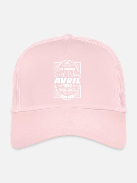 Avril 1992 - Casquette trucker  - rose pâle - Devant