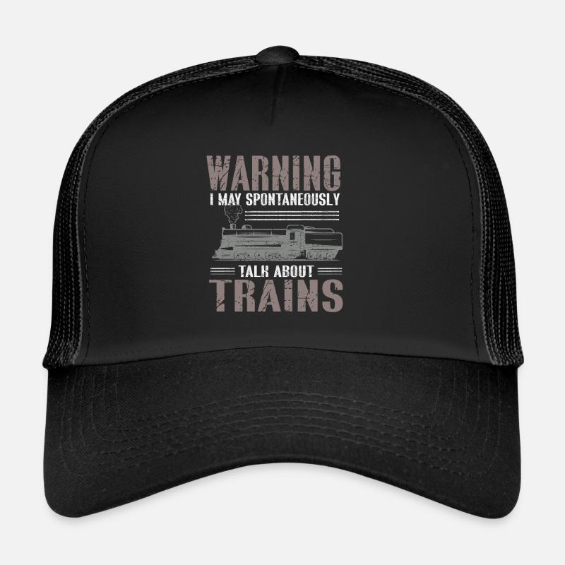 Lokführer Bahn Design I Model Eisenbahn - Trucker Cap - Schwarz/Schwarz