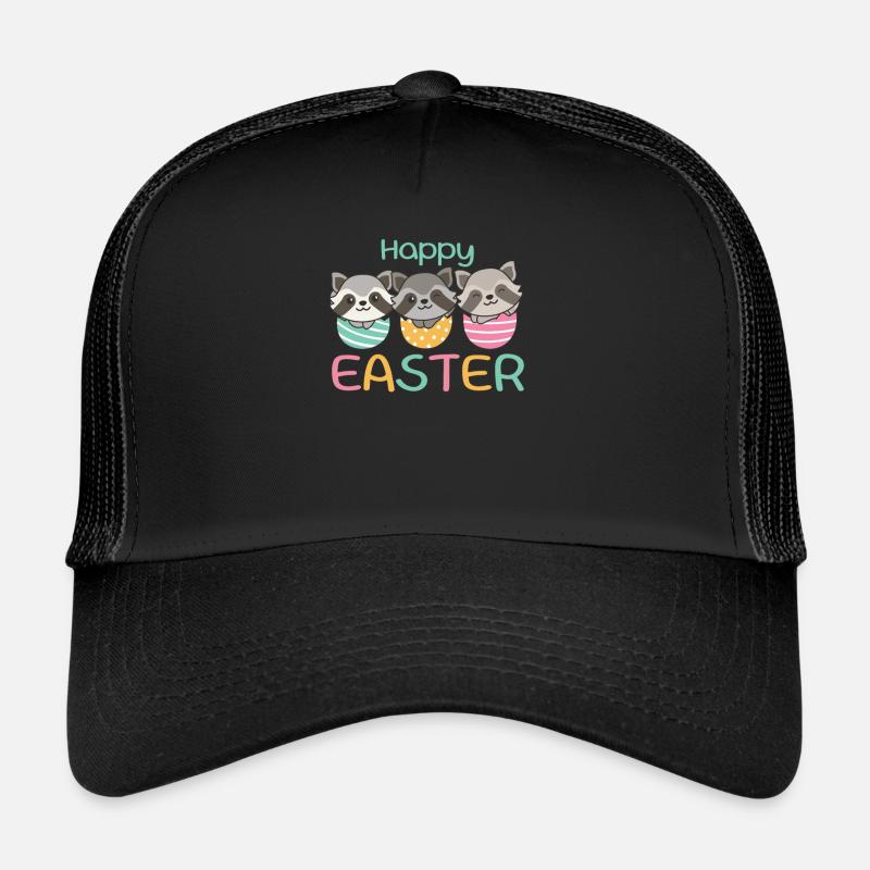 ratons laveurs mignons pour Pâques avec œufs de Pâques raton laveur Casquette trucker 