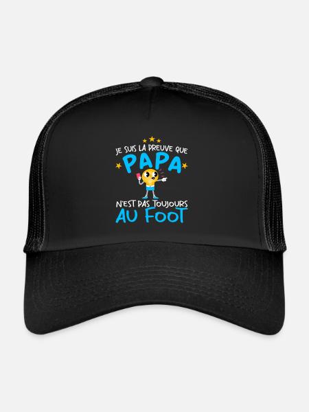 Preuve que papa n'est pas toujours au Foot - Casquette trucker  - noir/noir - Devant