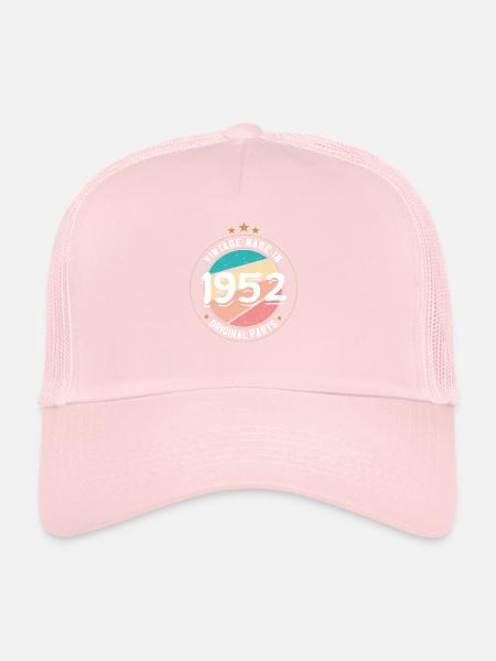 Geburtstagsgeschenk 1952 Frauen | Jahrgang 1952 - Trucker Cap - Hellrosa - Vorne