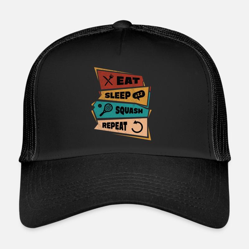 Squash Eat Sleep Repeat Spruch Sport Hobby Trucker Cap