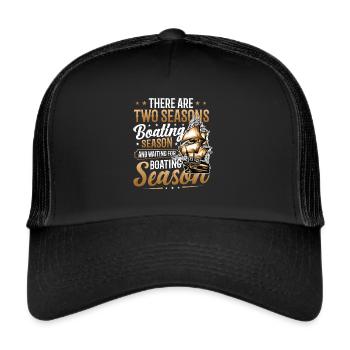 Warten Auf Die Bootssaison, Bootsführer - Trucker Cap - Schwarz/Schwarz - Vorne