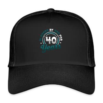 Religious by God for 40 years - Trucker Cap - black/black - Front