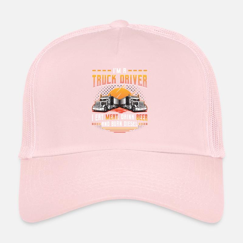 Truck driver eats meat and drinks beer Trucker Cap