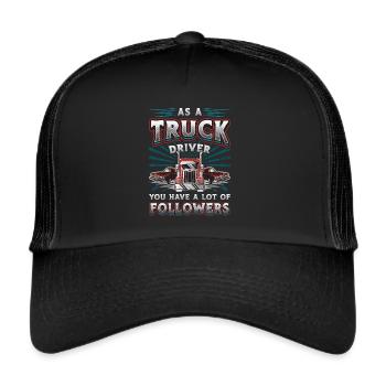 Lkw-Fahrer Haben Eine Menge Anhänger - Trucker Cap - Schwarz/Schwarz - Vorne