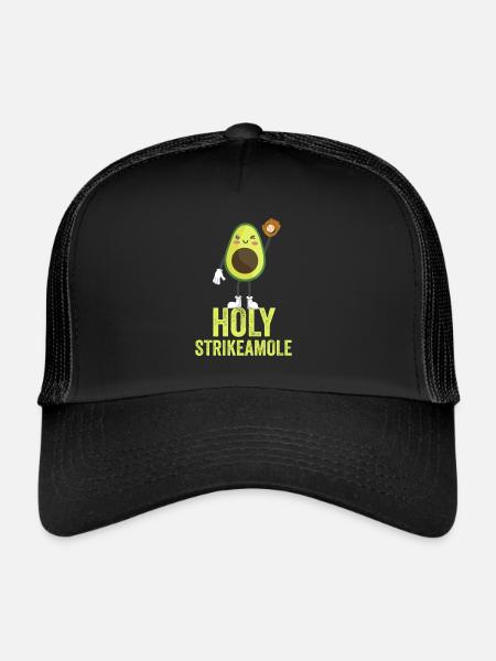 Holy Strikeamole Baseball Softball Avocat - Casquette trucker  - noir/noir - Devant