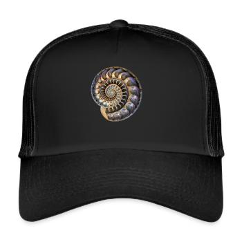Fibonacci spiral, shell, golden ratio - Trucker Cap - black/black - Front