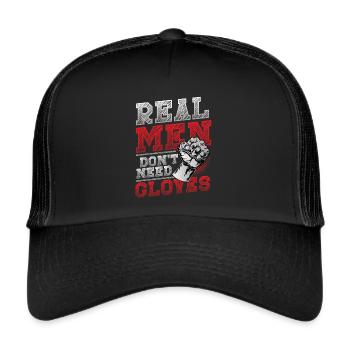 Echte Männer Brauchen Keine Handschuhe - Trucker Cap - Schwarz/Schwarz - Vorne