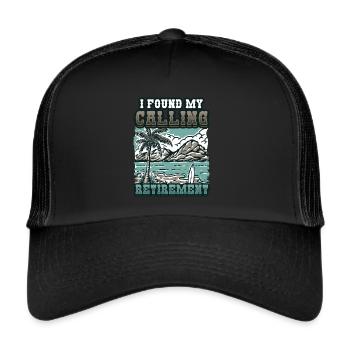 J’ai trouvé ma vocation, la retraite - Casquette trucker  - noir/noir - Devant