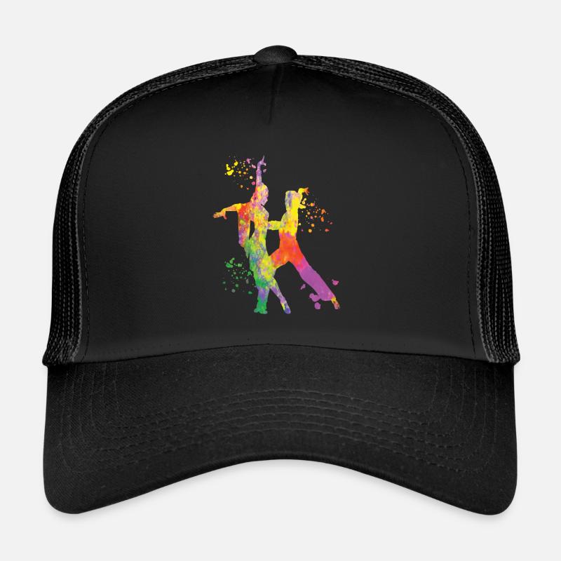 Danseur d’aquarelle de couple de danse latine Casquette trucker 