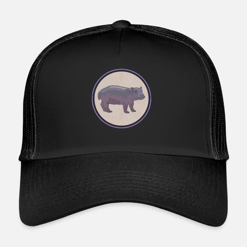 Nilpferd Baby | Flusspferd Nilpferde Geschenk - Trucker Cap - Schwarz/Schwarz