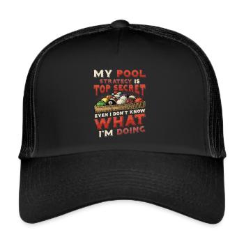 Funny pool player, billiards pool league - Trucker Cap - black/black - Front