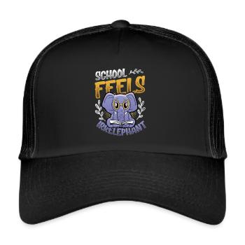 L’école se sent Irrelephant, anti-école - Casquette trucker  - noir/noir - Devant