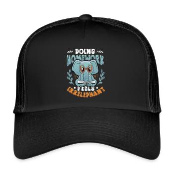 Doing homework doesn't feel good - Trucker Cap - black/black - Front