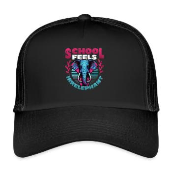 L’école se sent Irrelephant, anti-école - Casquette trucker  - noir/noir - Devant