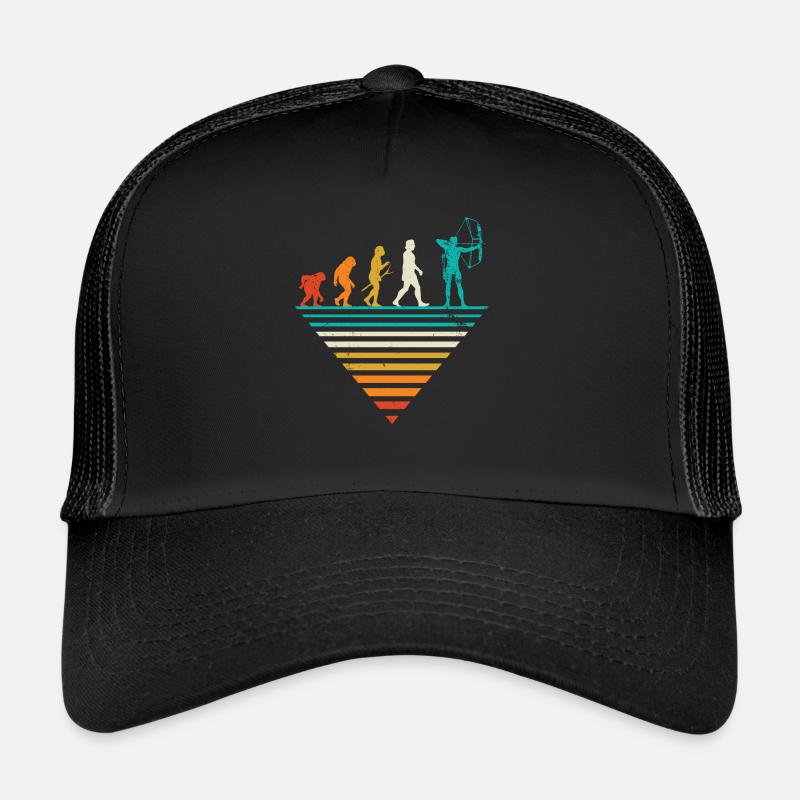 Menschliche Evolution - Vintage -Bogenschießen Trucker Cap
