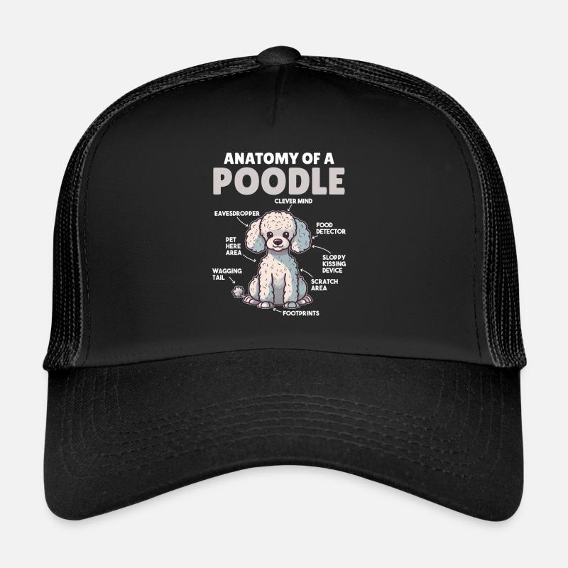 Explication du chien Anatomie d’un caniche Casquette trucker 