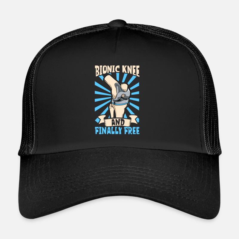 Endlich frei - Knieprothese - Trucker Cap - Schwarz/Schwarz