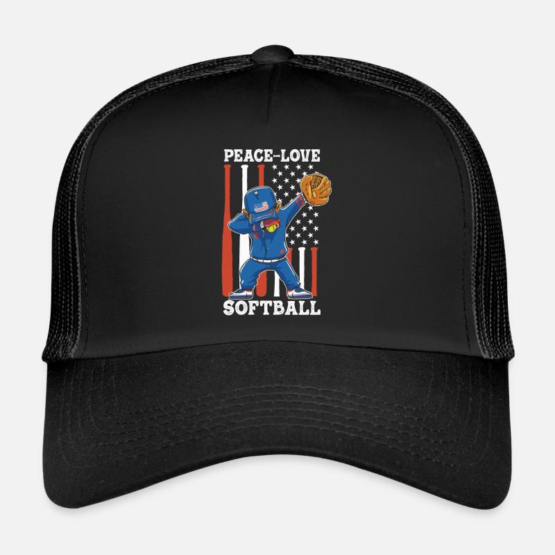 Les filles de la paix aiment le softball Casquette trucker 