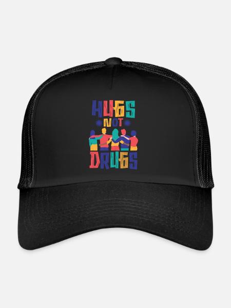 Hugs instead of drugs - Trucker Cap - black/black - Front