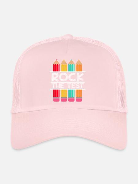 Rock The Test Student Teacher Exam - Trucker Cap - Hellrosa - Vorne