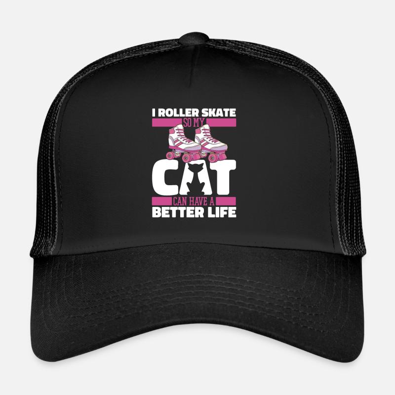 Roller skates Roller skating cat Trucker Cap