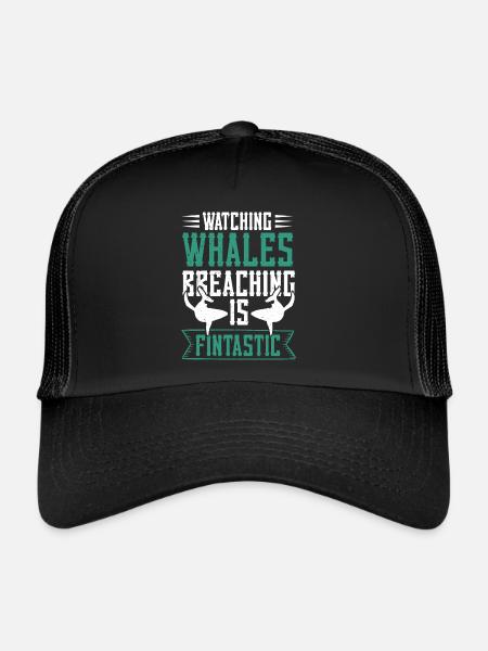 Conception d’un béluga pour les mammifères marins et les orques - Casquette trucker  - noir/noir - Devant