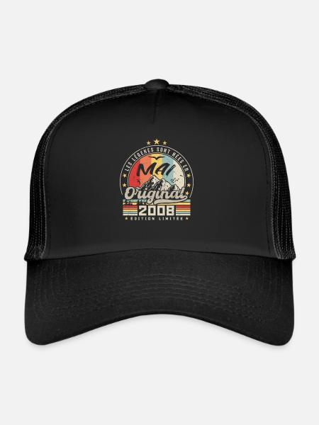 Légendes Mai 2008 Cadeau D'anniversaire Mai 2008 - Casquette trucker  - noir/noir - Devant