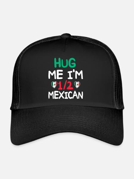 Humour Mexicain Je Suis À Moitié Mexicain - Casquette trucker  - noir/noir - Devant