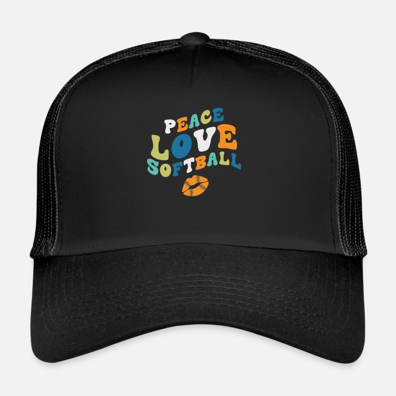 Les filles de la paix aiment le softball Casquette trucker 