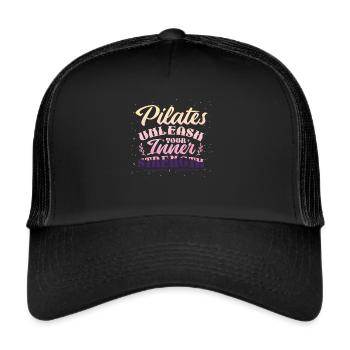 Pilates, unleash your inner strength - Trucker Cap - black/black - Front