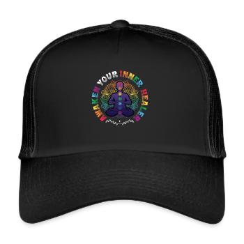 Éveillez votre guérisseur intérieur, Reiki Spirituel - Casquette trucker  - noir/noir - Devant