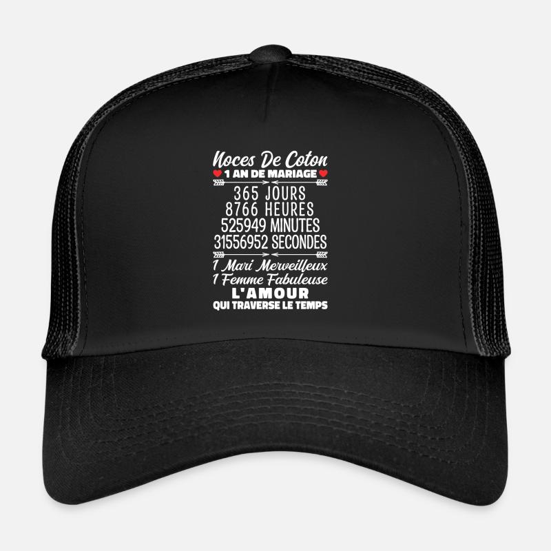 Noces De Coton 1 An De Mariage Casquette trucker 