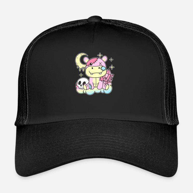 Kawaii Gothic Hippo Pastellfarben Gothic Goth Trucker Cap