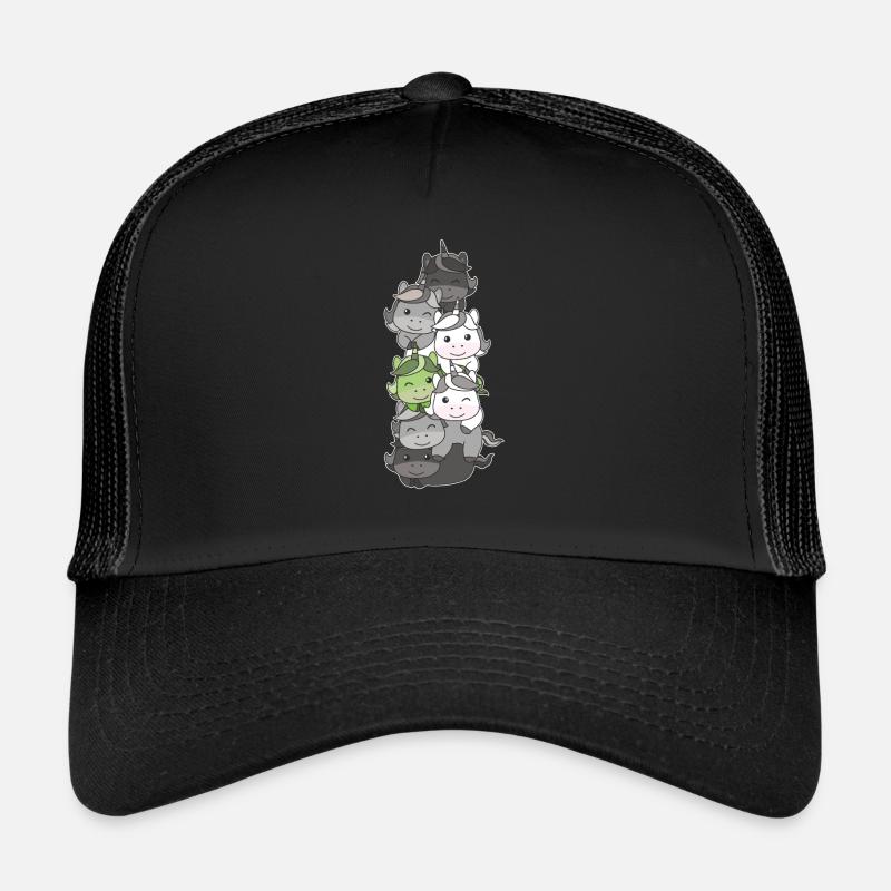 Agender Flag Pride LGBTQ süßer Einhorn Stapel Trucker Cap