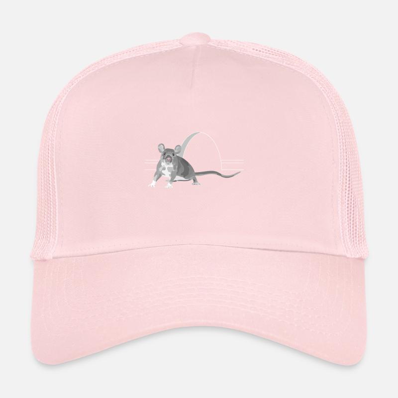 Rongeur de rat souris devant un trou dans le mur Casquette trucker 