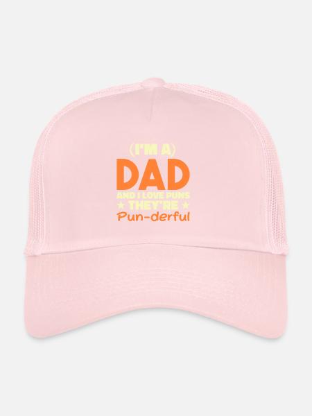 Papa Pun - Casquette trucker  - rose pâle - Devant
