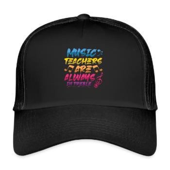 Music teachers are always flying high - Trucker Cap - black/black - Front