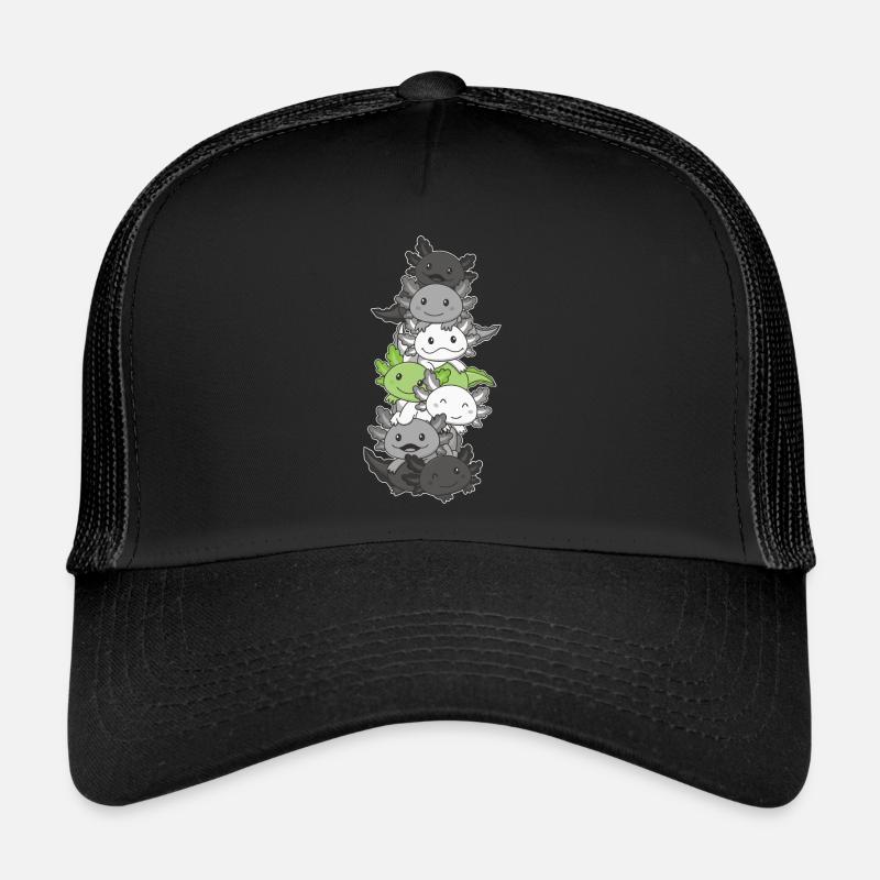 Agender Flag Pride LGBTQ süßer Axolotl Stapel Trucker Cap